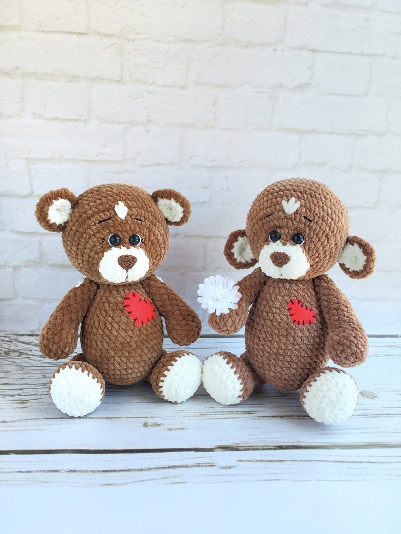 Digital Download - PDF | Crochet amigurumi pattern TEDDY BEAR stuffed animal toy - เย็บปัก/ถักทอ/ใยขนแกะ - งานปัก สีนำ้ตาล