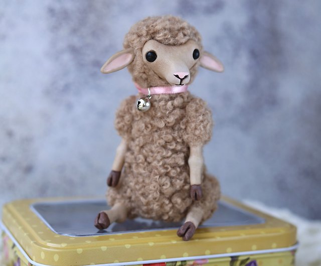かわいい羊、ミクストメディアおもちゃ、羊のぬいぐるみ、ポリマー粘土
