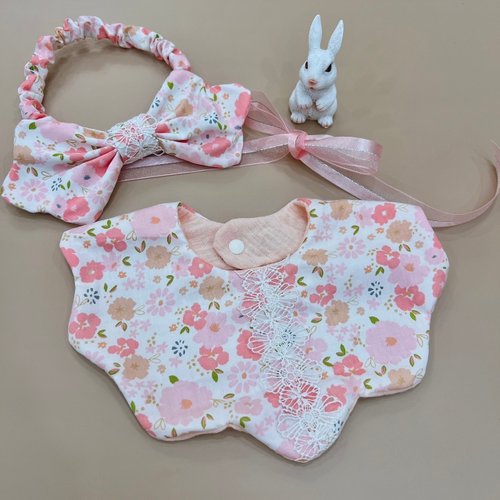 LaFiFi樂霏菲手作嬰幼兒精品&ZAKKA 小花園 彌月禮盒 寶寶髮帶 寶寶圍兜 滿月禮 新生兒禮物