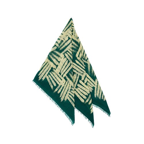 MOTHERHOUSE Kasaneiro 羊毛披肩圍巾 -梢- 綠X黃(數量有限 售完為止)