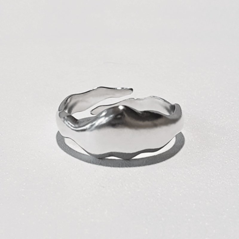 (925 Sterling Silver) Cloud Ring (Chunky Ver.) - 戒指 - 純銀 銀色