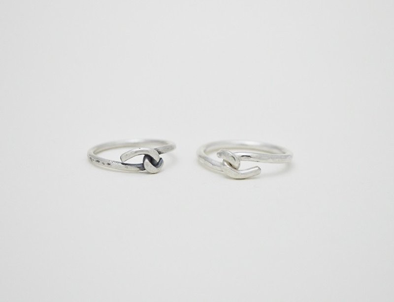 Linked‧Silver Couple Ring - แหวนคู่ - เงินแท้ สีเงิน