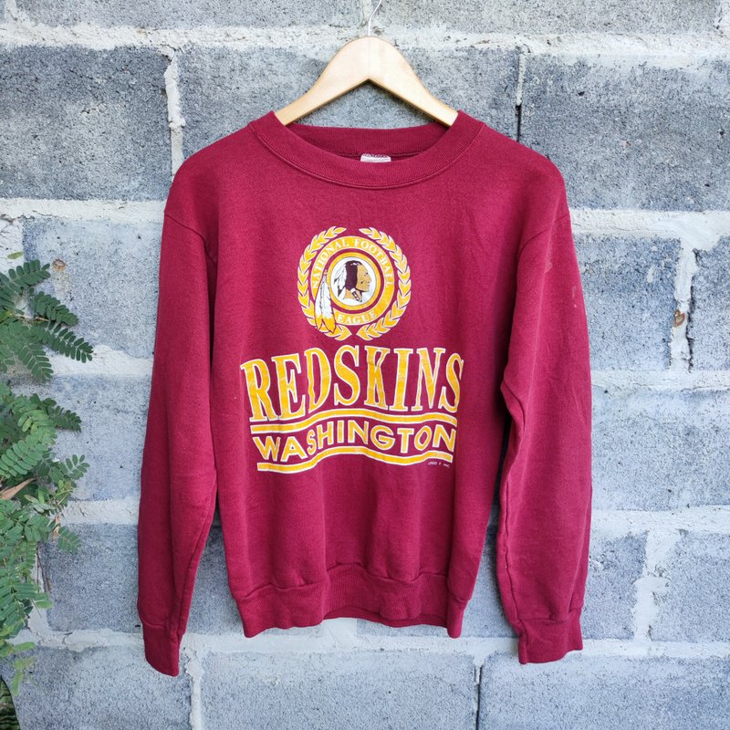 Vintage 90s Washington Redskins Football Team NFL Sweatshirt - Men's Sweaters - Cotton & Hemp Red