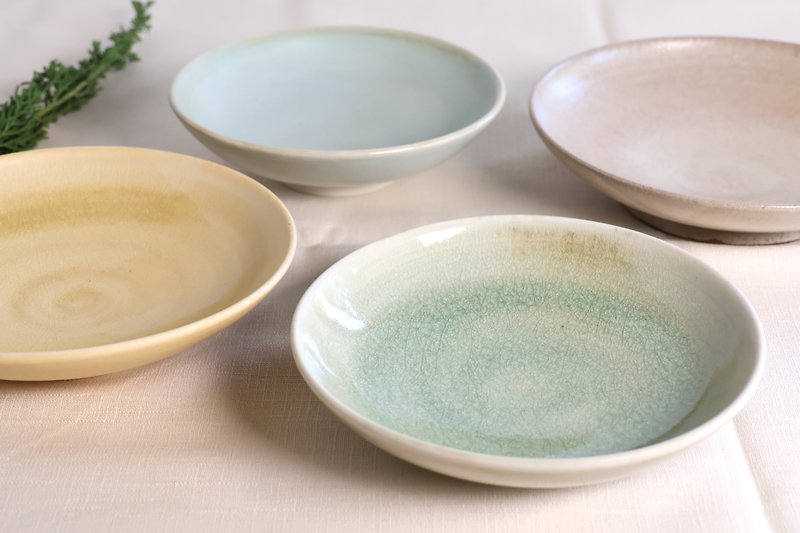 カラフルなグレー釉プレート - 皿・プレート - 陶器 