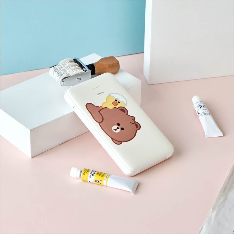 LINE FRIENDS MINI-Xiong Dapapa dual-line fast charging 10000mAh mobile power supply - Chargers & Cables - Plastic Multicolor