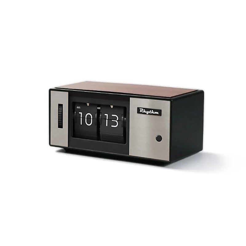 福利品 TPL Rhythm復古帶燈翻頁鐘 OT012 - 時鐘/鬧鐘 - 塑膠 咖啡色