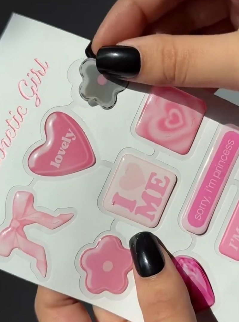3D Puffy Phone Stickers Cute & Trendy Sticker Set for Laptop - 貼紙 - 其他材質 粉紅色