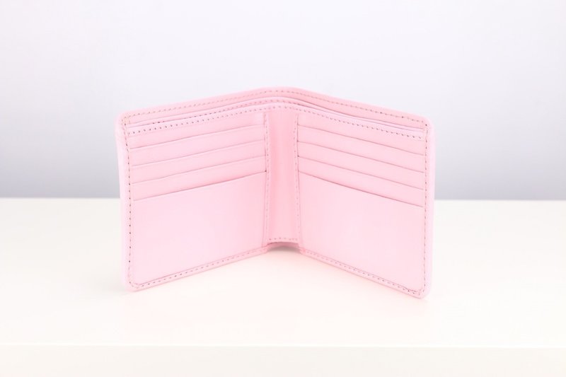 W008 Wallet + Credit card slot - Pink milk - Genuine leather - Wallets - Genuine Leather Pink