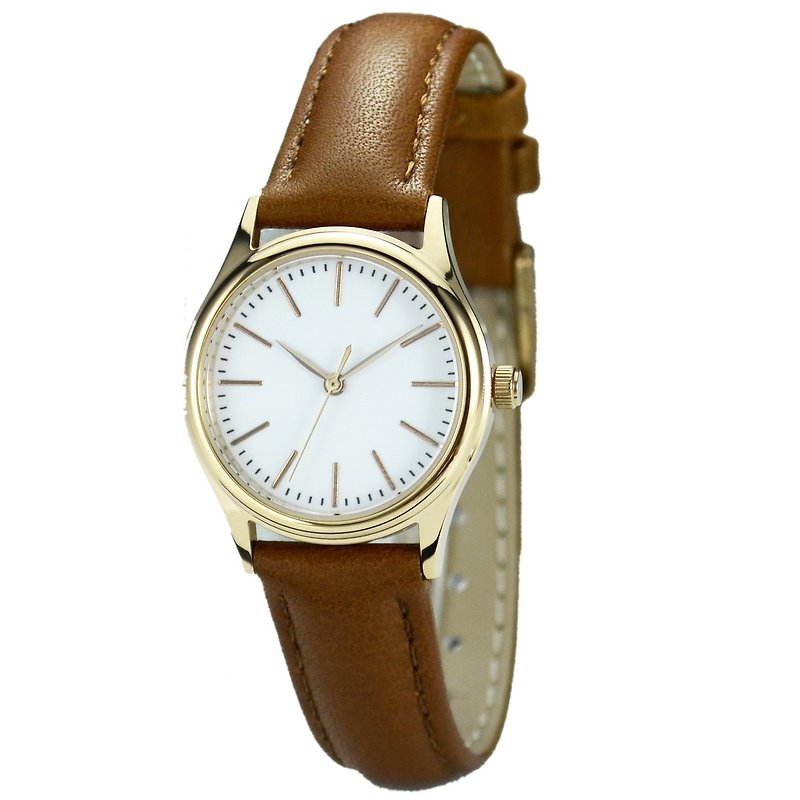 Ladies Minimalist Watch with thin stripes Rose Gold  Free Shipping Worldwide - นาฬิกาผู้หญิง - สแตนเลส สีกากี