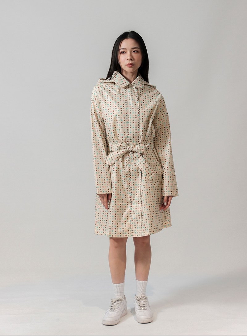 unni點點星光防潑水風衣 雨衣 raincoat 雨風衣 防風 防潑水 外套 - 女大衣/外套 - 防水材質 黃色