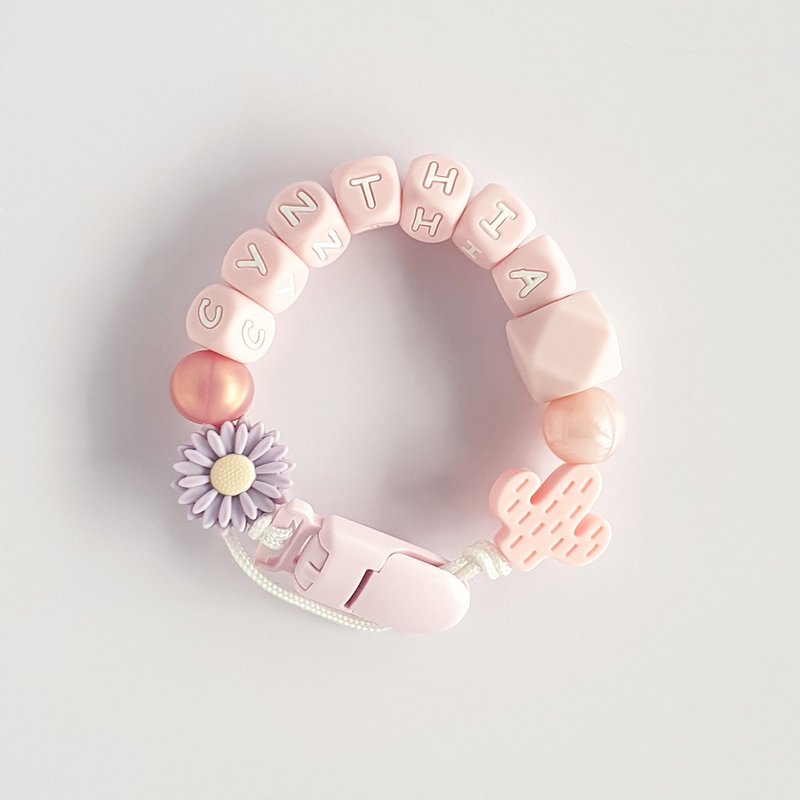 Customized 27cm CYNTHIA Daisy Cactus Pacifier Chain - ของเล่นเด็ก - วัสดุอื่นๆ สึชมพู