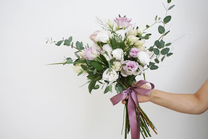 中国のバレンタインデーバレンタインデーブーケロマンチックな紫ロゼット - ドライフラワー・ブーケ - 寄せ植え・花 