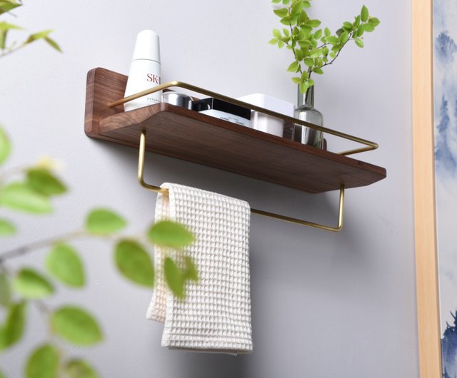 Bathroom Storage Shelf Organizer with Bronze Towel Hooks -  Nederland   Diy bathroom storage, Bathroom organization diy, Bathroom storage shelves