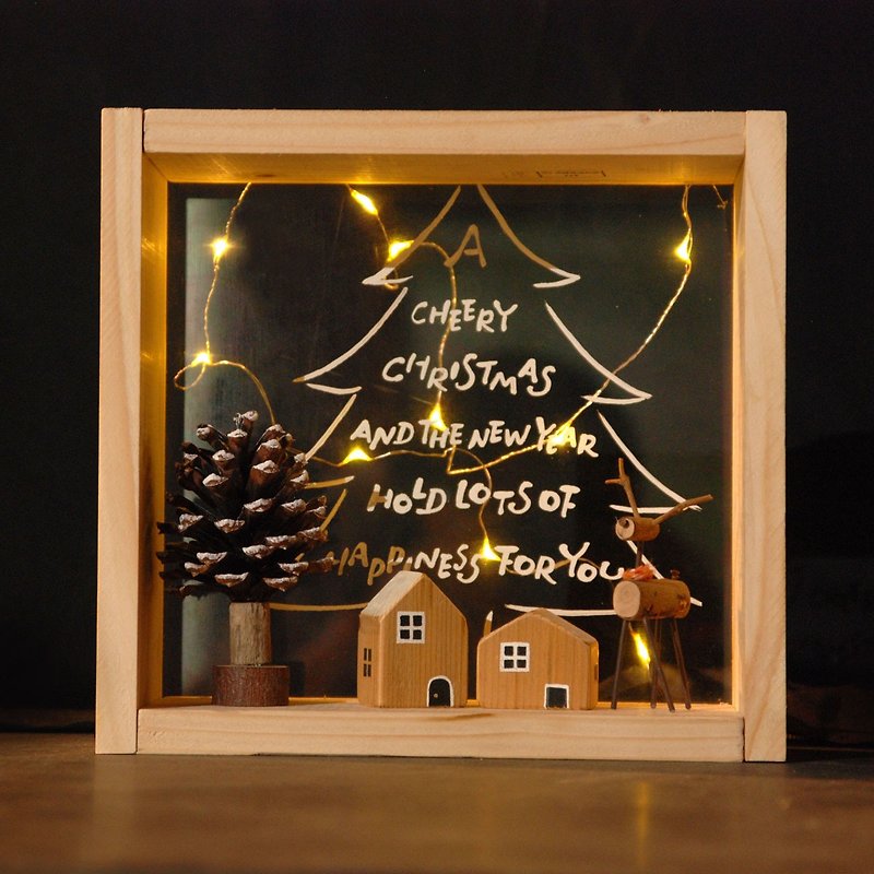 DIYハンズオンクリスマスマイクロ風景 - クリスマス交換ギフト - 木工/竹細工/ペーパークラフト - 木製 ブラウン