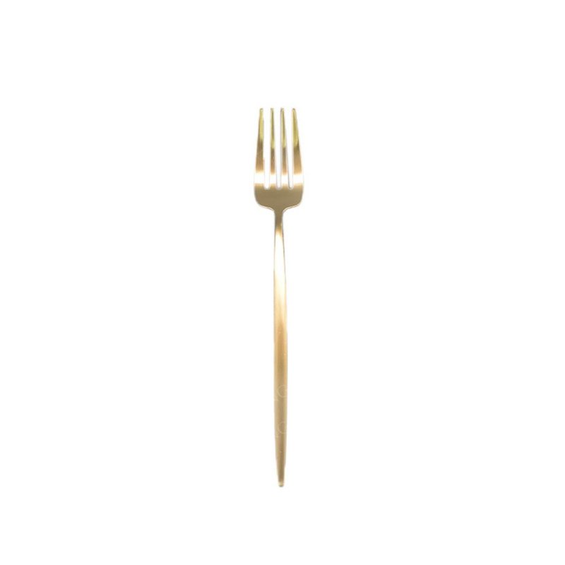 MOON  MATTE CHAMPAGNE INDIVIDUAL CUTLERY 17CM DESSERT FORK - ช้อนส้อม - สแตนเลส สีทอง