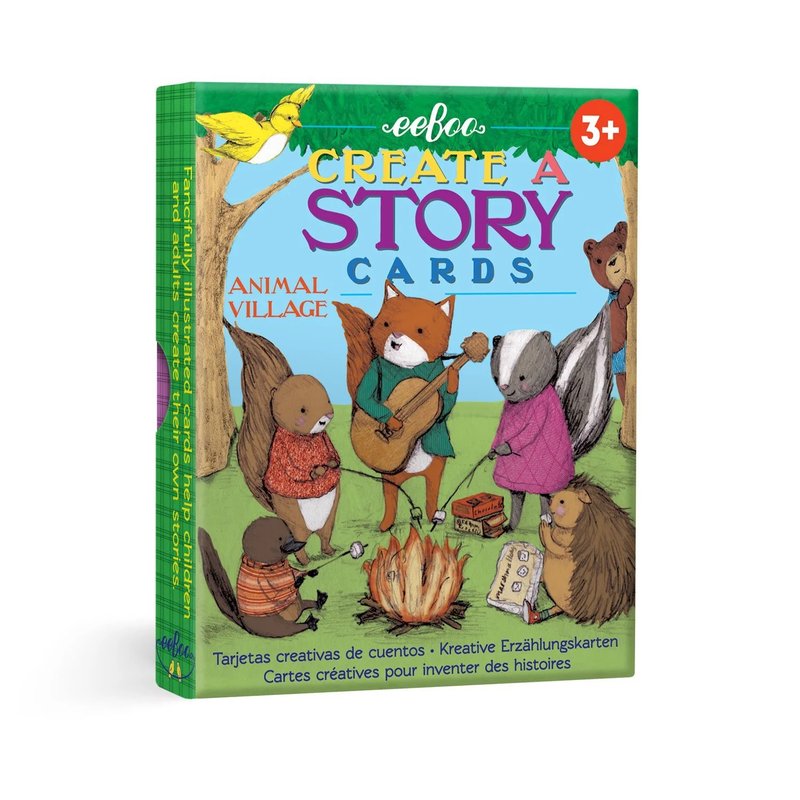 eeBoo Story Cards- Village Create A Story Tell Me A Story Animal Village - บอร์ดเกม - กระดาษ สีเขียว