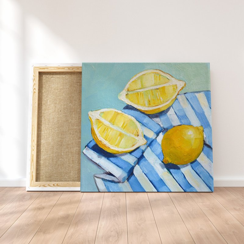 檸檬樹原創油畫畫布花卉任一尺寸俄羅斯藝術家 - 壁貼/牆壁裝飾 - 其他材質 黃色