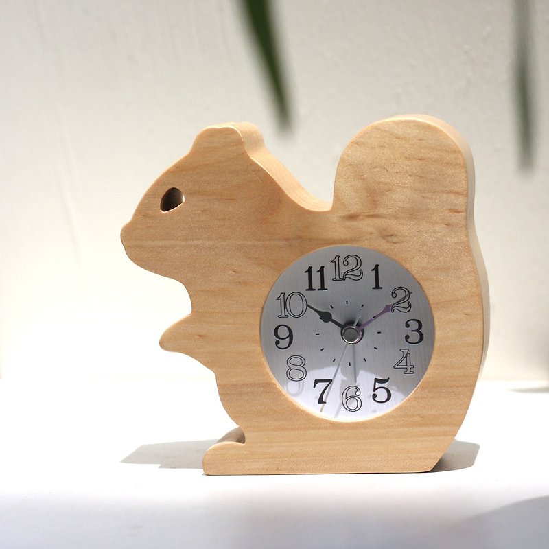 松鼠遇見光  原木座鐘 - 時鐘/鬧鐘 - 木頭 