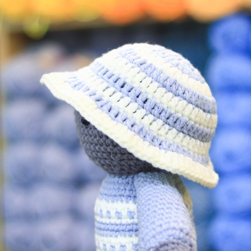 [Video tutorial + material package] Striped bucket hat - Knitting, Embroidery, Felted Wool & Sewing - Cotton & Hemp Multicolor