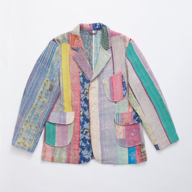 Kantha quilted blazer - Women's Blazers & Trench Coats - Cotton & Hemp Multicolor