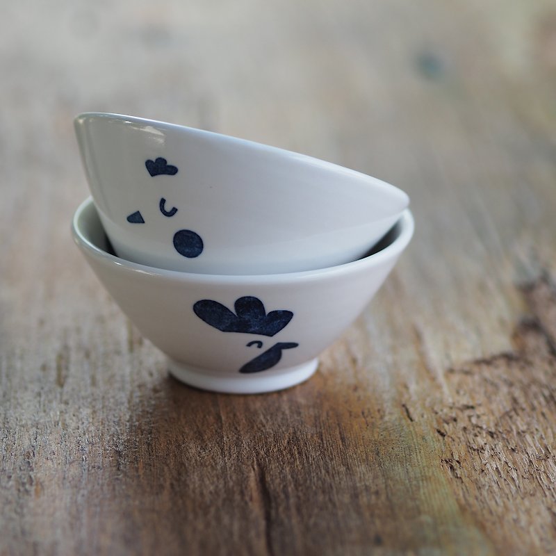 Japanese Rice Bowl/ Soup Bowl【Reunion】The best gift for marriage in the house - Bowls - Porcelain White