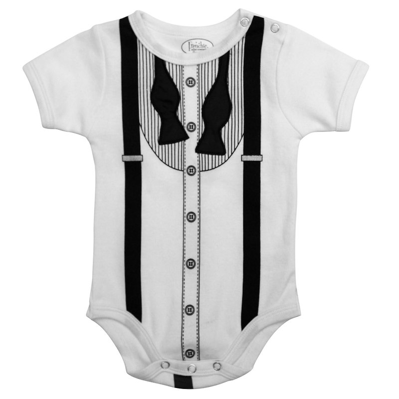 American Frenchie MC Baby Jumpsuit - Ball Droll (Short Sleeve) - Other - Cotton & Hemp White