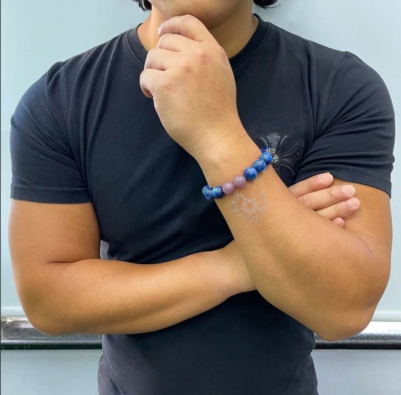 Crystal.EAA 男士創意飾品 Challa 紫馬粉 閃靈 茶晶 藍晶 曜石 - 手鍊/手環 - 水晶 多色