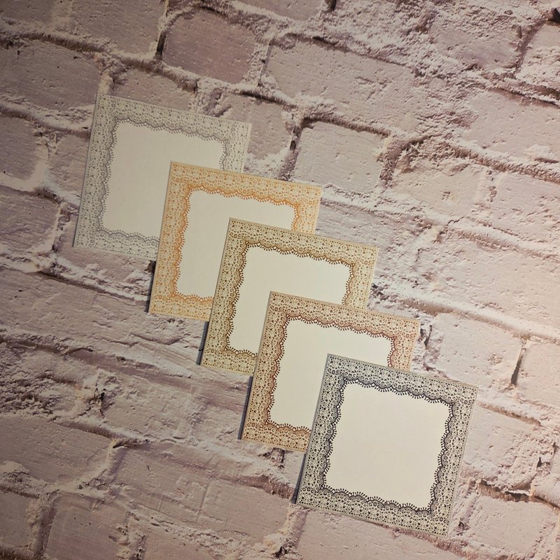 方形蕾絲框架 - 貼紙 - 紙 