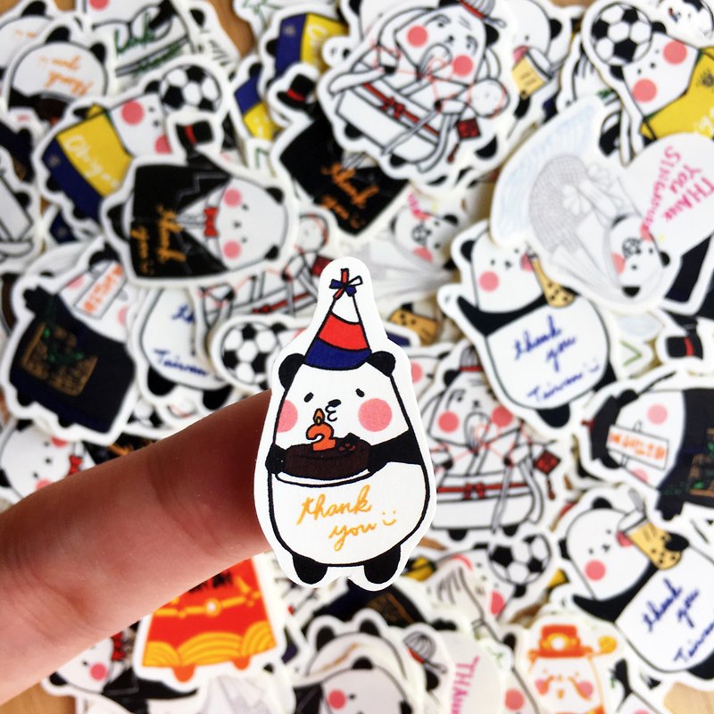 Mini Thank You Panda Sticker Set VOL.2 - Stickers - Paper Multicolor