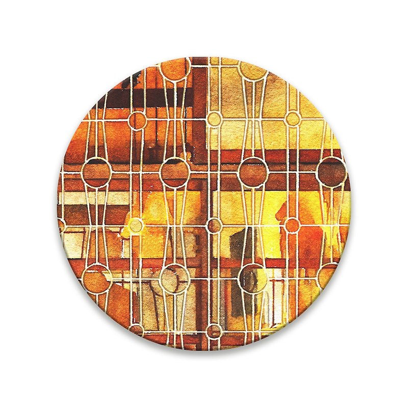 Old House Yan – Watercolor Blind Flower Coaster – Sunset - Coasters - Pottery 
