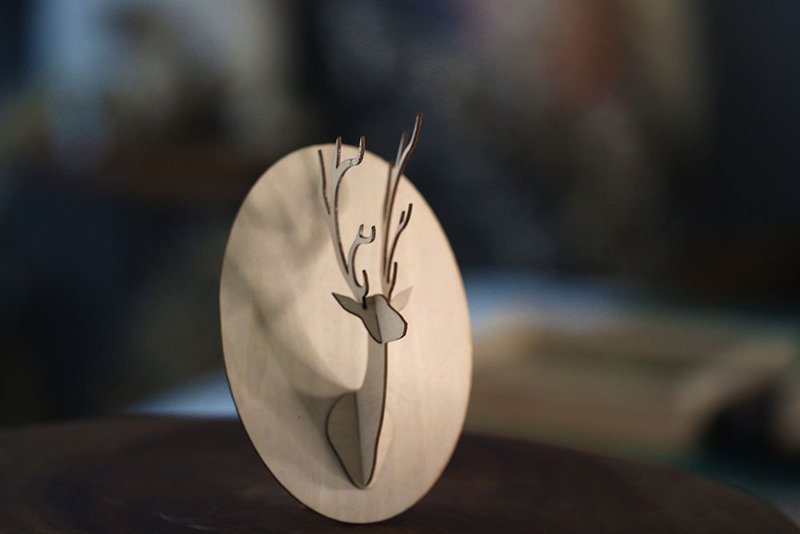 フラワーディアlフォレストミストトナカイDIYバージョンlログカラーlフラットパッケージ - 木工/竹細工/ペーパークラフト - 木製 