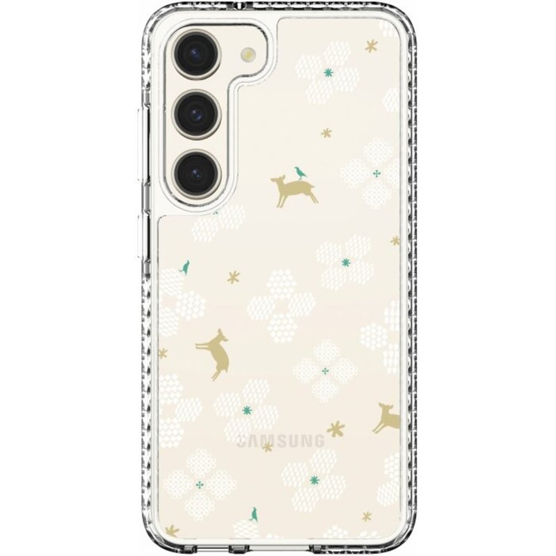 【預購】三星手機殼/Samsung Galaxy S23系列/花開原野/透白 - 手機殼/手機套 - 其他材質 白色