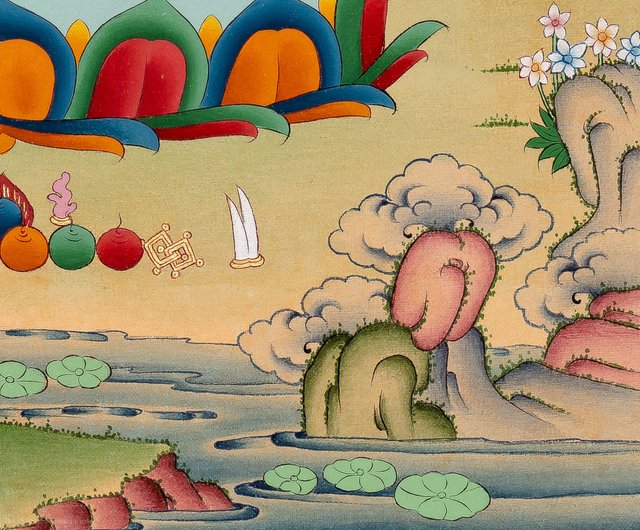 釈迦牟尼仏チベット仏教のタンカ - ショップ Boudha Stupa