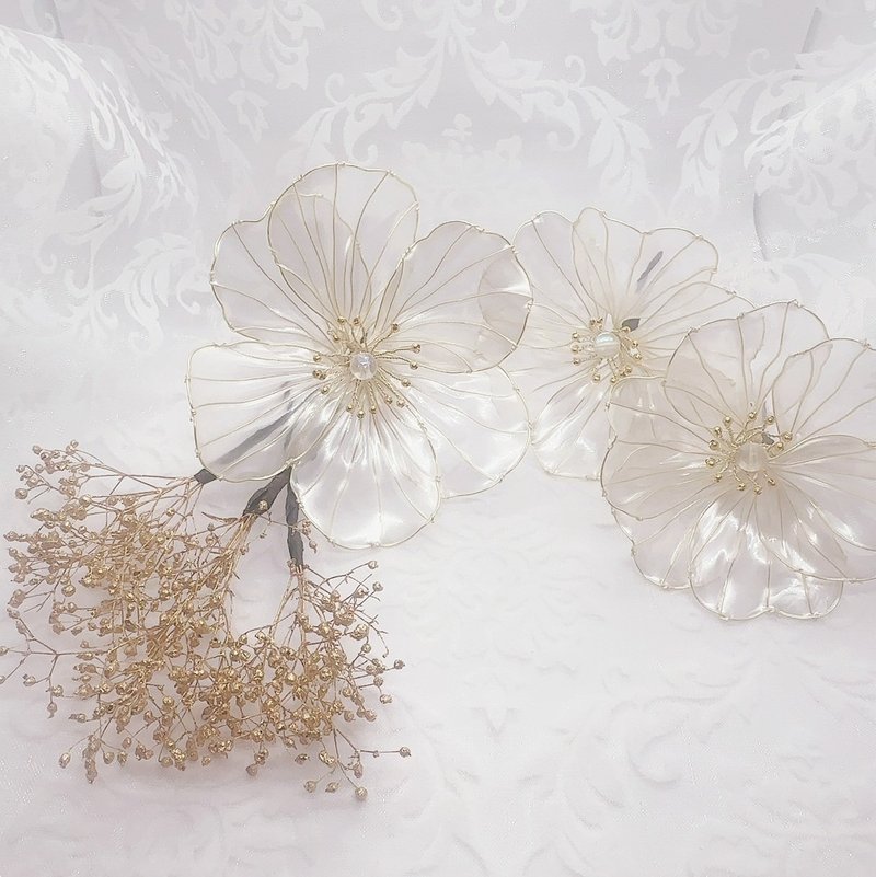 Bridal Hair Accessories B - เครื่องประดับผม - วัสดุอื่นๆ ขาว