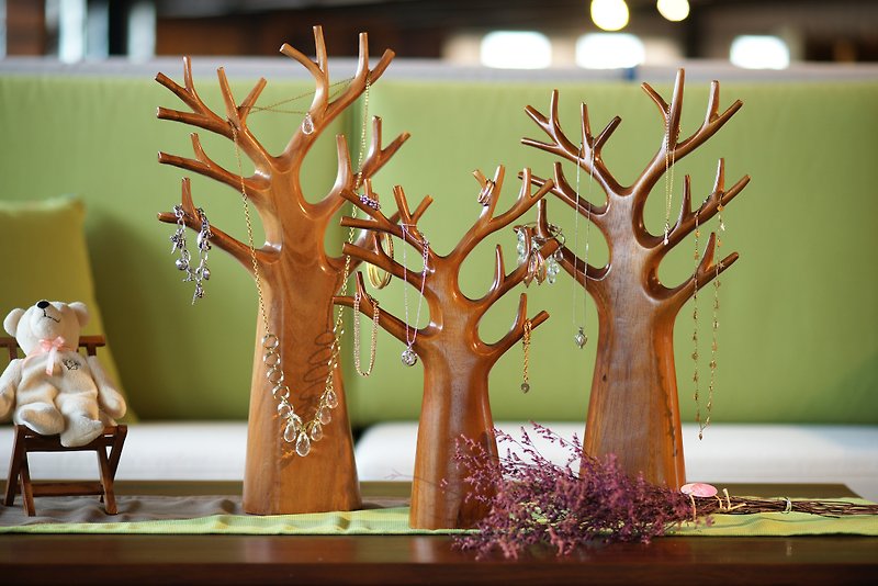 實木藝品 樹狀造型飾品架(飾品樹) 3款尺寸 首飾項鍊耳環收納 - 擺飾/家飾品 - 木頭 咖啡色
