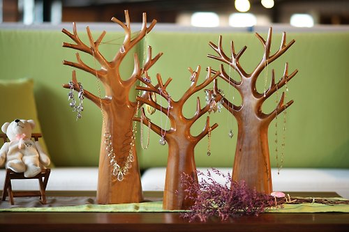 大綠地 實木藝品 樹狀造型飾品架(飾品樹) 3款尺寸 首飾項鍊耳環收納