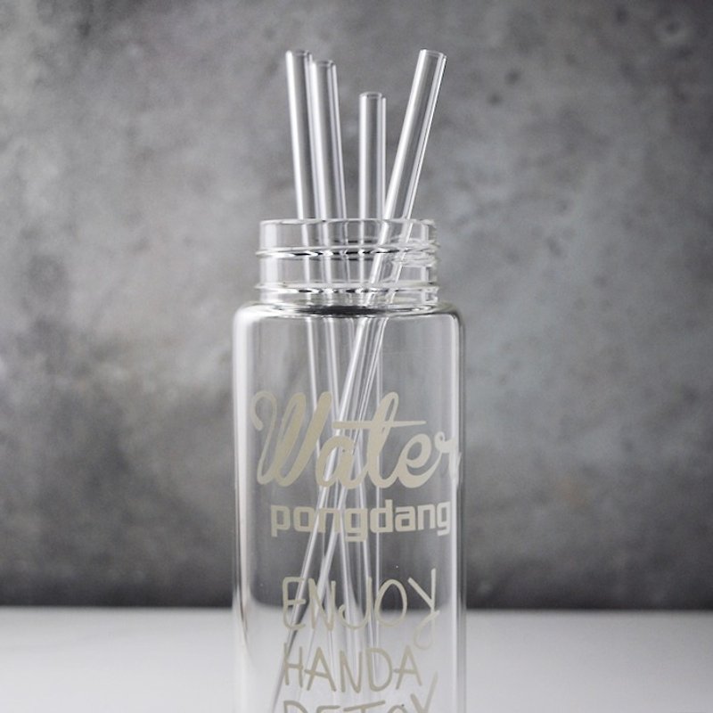 26cm [accompanied cup special straw slenderness] love the earth green (diameter 0.6cm) iced coffee essential glass pipette reuse (comes easily washed clean brush bar) Customized - Reusable Straws - Glass Transparent