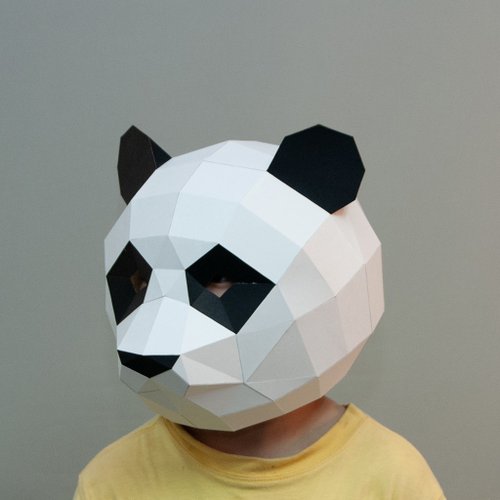 問創 Ask Creative DIY手作3D紙模型擺飾 面具系列 - 熊貓/貓熊面具 (幼幼款)