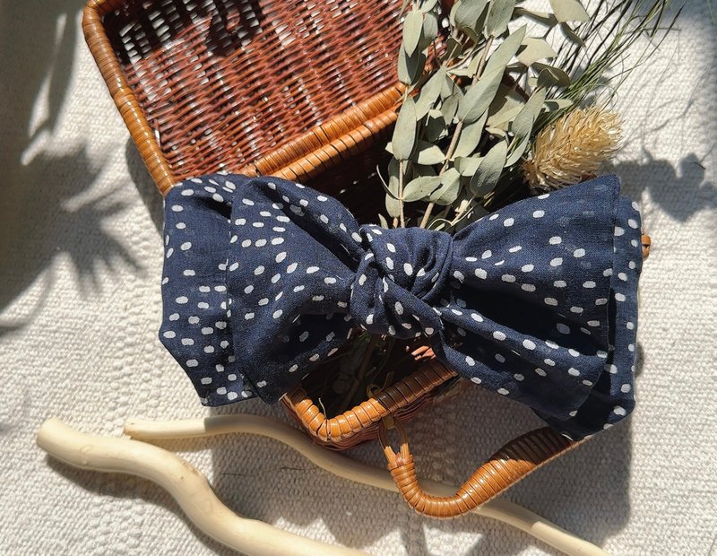 Irregular dotted silk scarf textured headband/baby headband/mother-daughter headband - หมวกเด็ก - ผ้าฝ้าย/ผ้าลินิน 