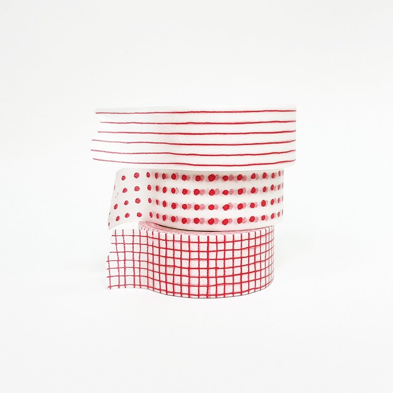 Classiky mitsou Washi Tape / Red (45635-01) - Washi Tape - Paper Red