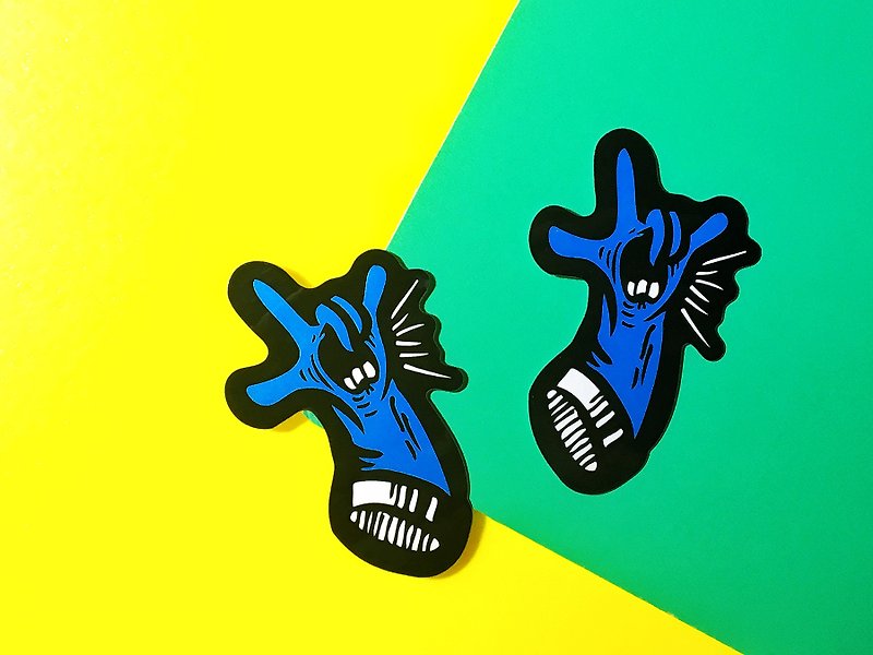 Rock'n Roll sticker - สติกเกอร์ - วัสดุกันนำ้ สีน้ำเงิน
