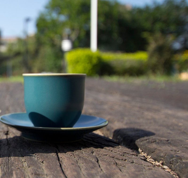 【VIVA】Energy Ceramics Series ●Nianxiang Tea Set－Jun Blue Porcelain Cup and Plate Set - ถ้วย - ดินเผา สีน้ำเงิน