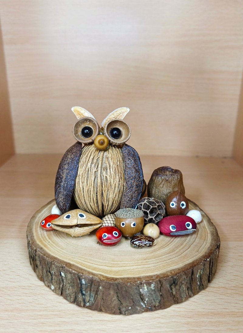 果實種子貓頭鷹筆插 - 擺飾/家飾品 - 其他材質 