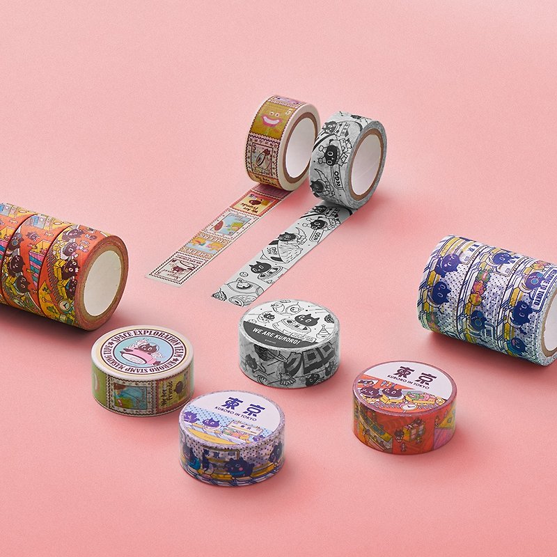 [Tokyo limited Taiwan now on sale simultaneously] Kuroro in Tokyo paper tape - Washi Tape - Polyester Multicolor