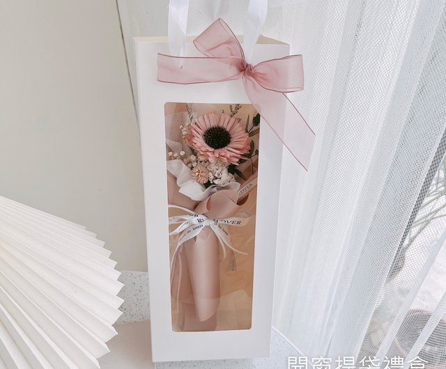 ミストピンクの一輪ガーベラ花束 - ショップ flover 置物 - Pinkoi