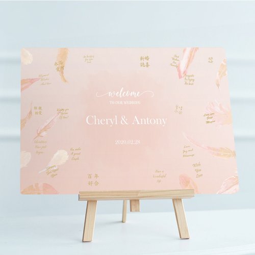 Mibao Design｜婚禮客製化商品 婚禮簽名板 結婚簽到本 結婚簽名板 簽名綢 婚禮簽到