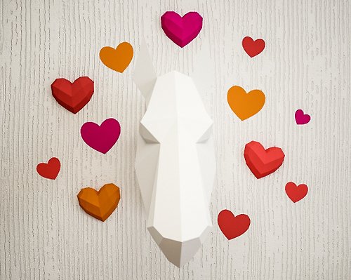 InArtCraft Background Hearts for Papercraft 3D sculptures, printable PDF, DIGITAL TEMPLATE