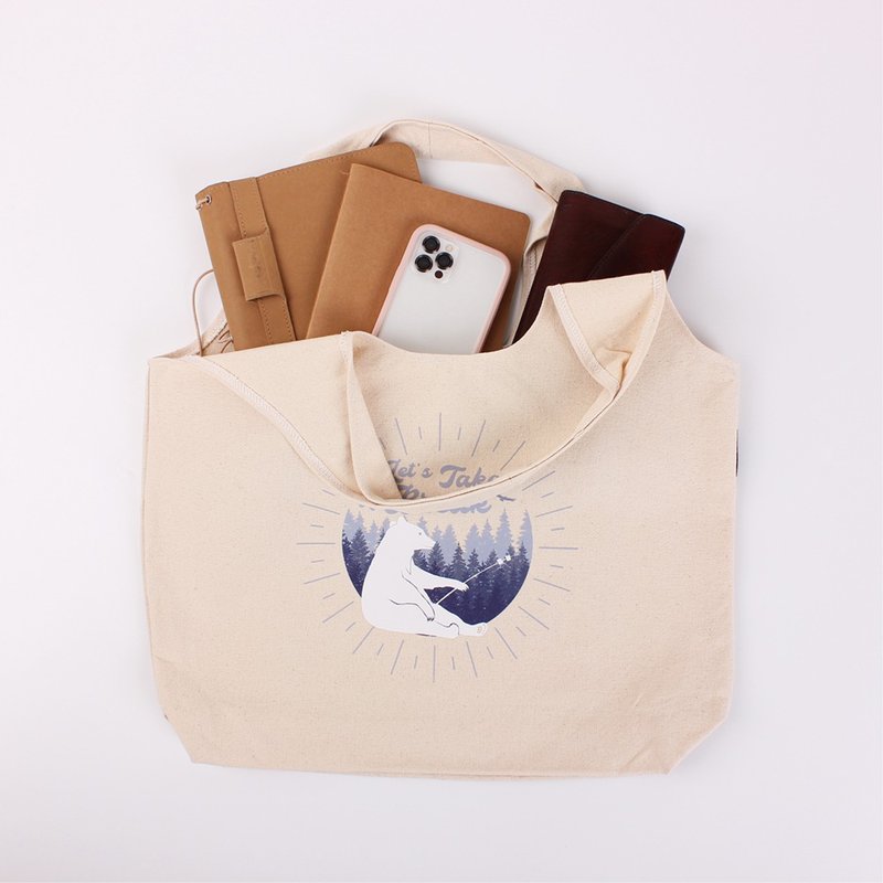 棉麻文青包 Take a break休息一下  手提包/肩背包/包包提袋 - 手提包/手提袋 - 棉．麻 橘色