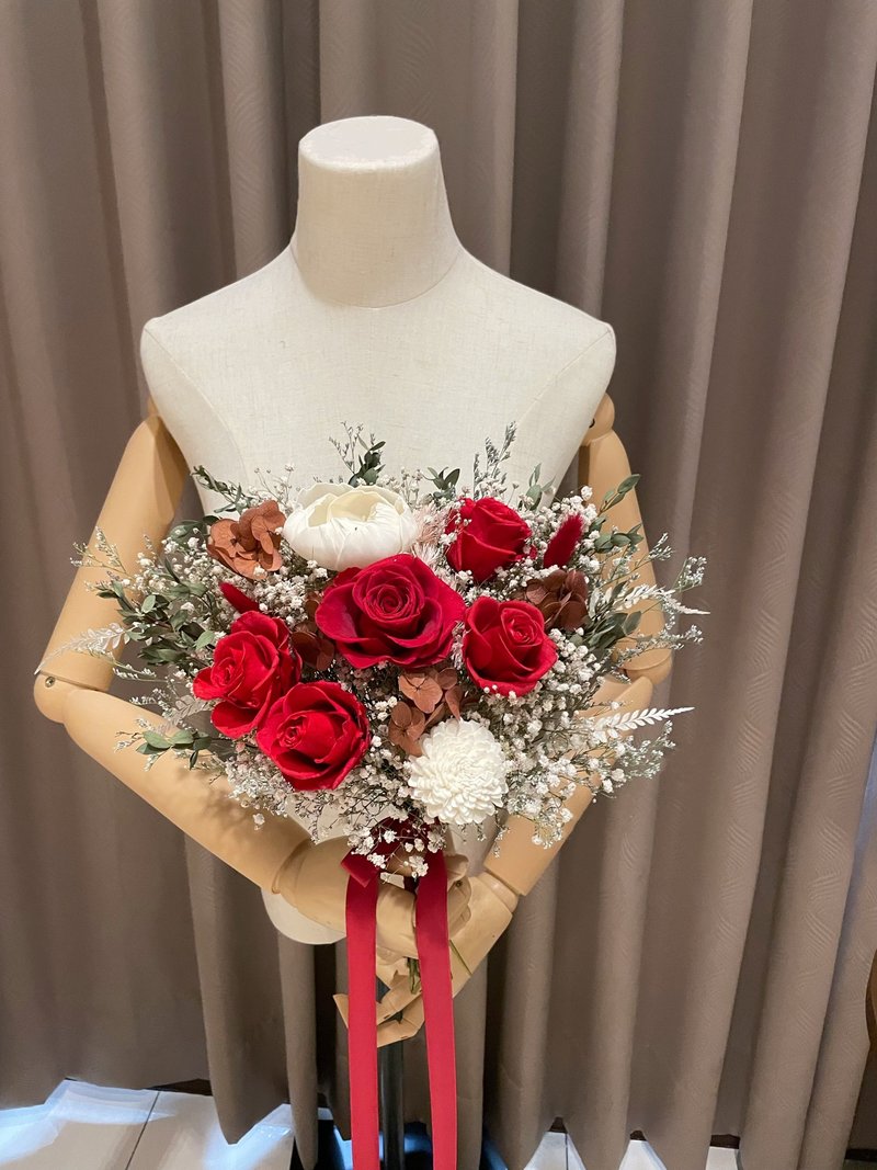 Red rose eternal bouquet bridal bouquet dry flower bouquet eternal flower bouquet - Dried Flowers & Bouquets - Plants & Flowers Red