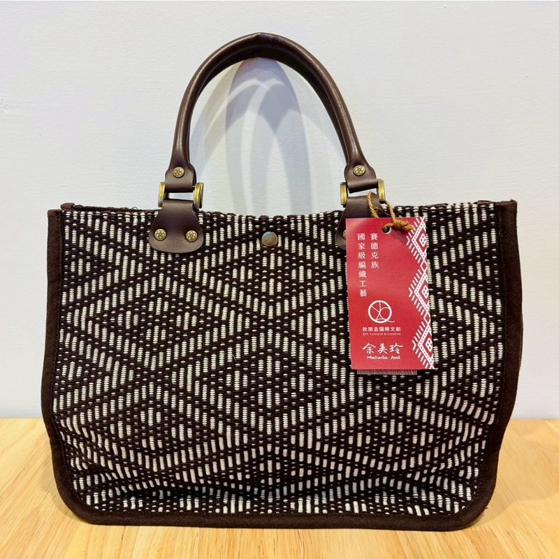 祖靈之眼 I 經典黑白手提包 - 手提包/手提袋 - 棉．麻 